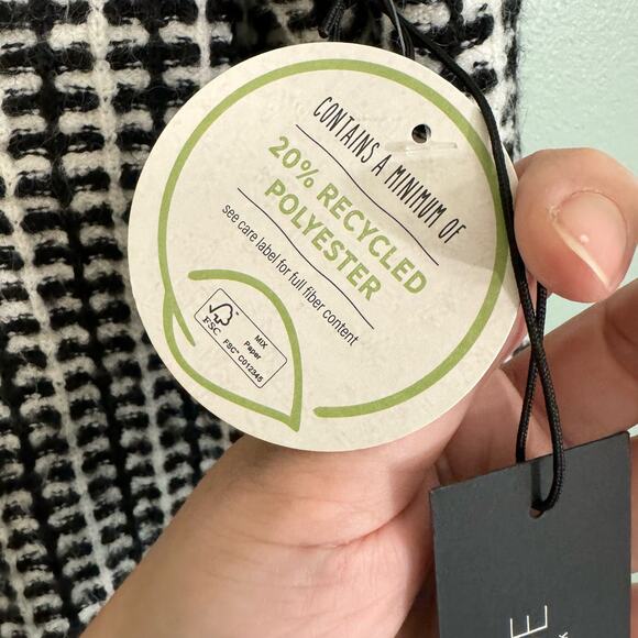 Rachel Zoe Blazer Womens M Black White Knitted Double Breasted Career Office NWT - Picture 8 of 10